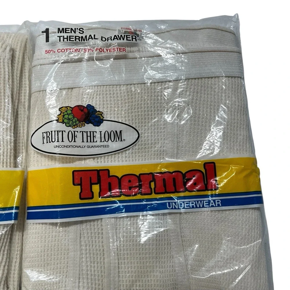 Vintage Fruit Of The Loom Thermal Underwear Set XL Long Sleeve Pants NOS 1983